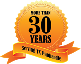 Golden badge, 30 years service, TX Panhandle.